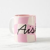 Aisha Name Meaning Custom Mug Cup Girl Gift Custom ツートーンマグカップ (正面左)