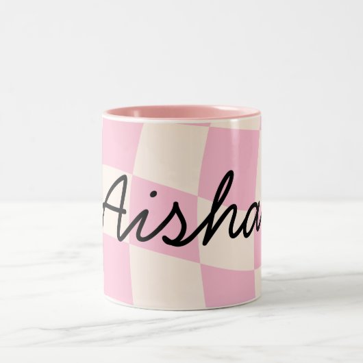 Aisha Name Meaning Custom Mug Cup Girl Gift Custom ツートーンマグカップ (中央)