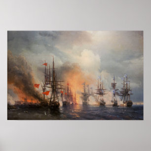 Aivazovsky – シノペの戦い ポスター