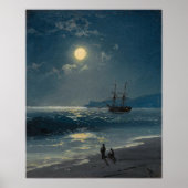 Aivazovsky – ムンリによって穏やかな海の上で帆船… ポスター (正面)