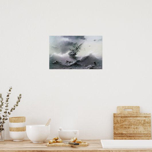 Aivazovsky – 沈下船 ポスター (キッチン)