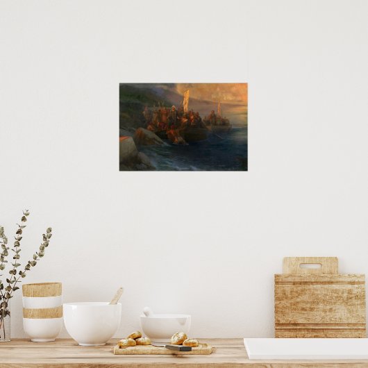 Aivazovsky - Christopher Columbの上陸… ポスター (キッチン)