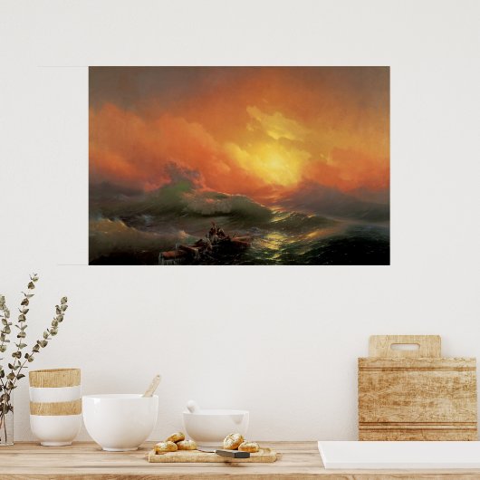 Aivazovsky, Ivan - The第九波 ポスター (キッチン)