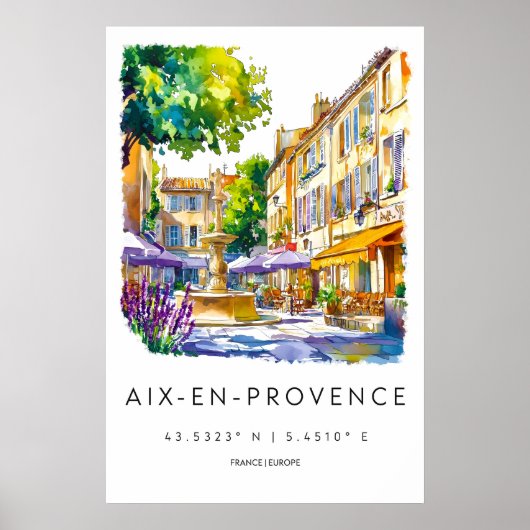 Aix En Provence Watercolor Park National Travel ポスター (正面)