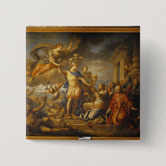 Aix laChapelle 1761年の平和のアレゴリー 缶バッジ (正面)