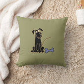 AJかわいく黒い小犬の枕 クッション (ブランケット)