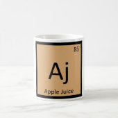 Aj -りんごジュース化学周期表の記号 コーヒーマグカップ (中央)