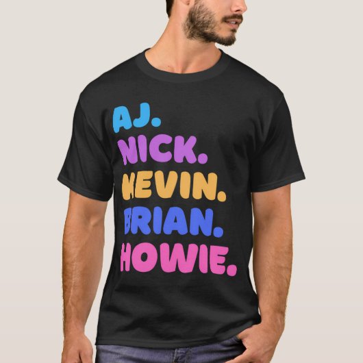 AJ、ニック、ケビン、ブライアン、ハウィー Tシャツ (正面)