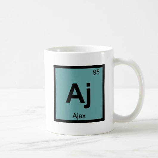 Aj - Ajax ギリシャ語 化学周期表シンボル コーヒーマグカップ (右)