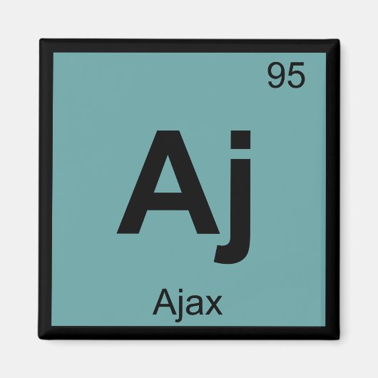 Aj - Ajax ギリシャ 化学元素周期表シンボル マグネット (正面)