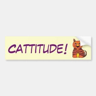AJ Cattitude! バンパーステッカー