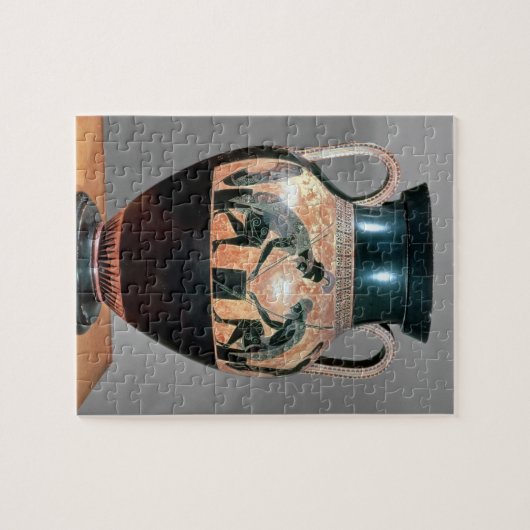 Ajaxおよびアキレスを描写する黒姿のアンフォラ ジグソーパズル (横)