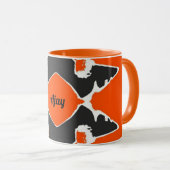 AJAY ~ Zany 3D Fractal ~ Black White Orange マグカップ (正面右)