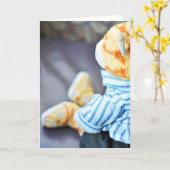 Ajay's Teddy Bear Greeting カード (黄色い花)