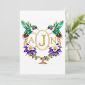 AJN Hummingbird Wedding Any Letters Custom CO 招待状 (スタンド正面)