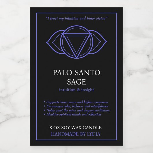 Ajna Third Eye Chakra Candle Label フードラベル (シングルラベル)