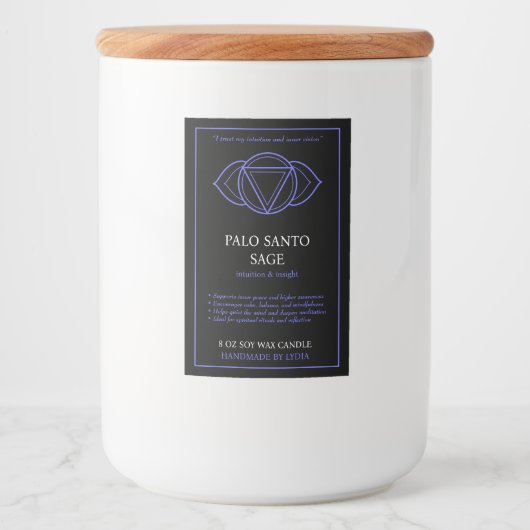 Ajna Third Eye Chakra Candle Label フードラベル (正面)
