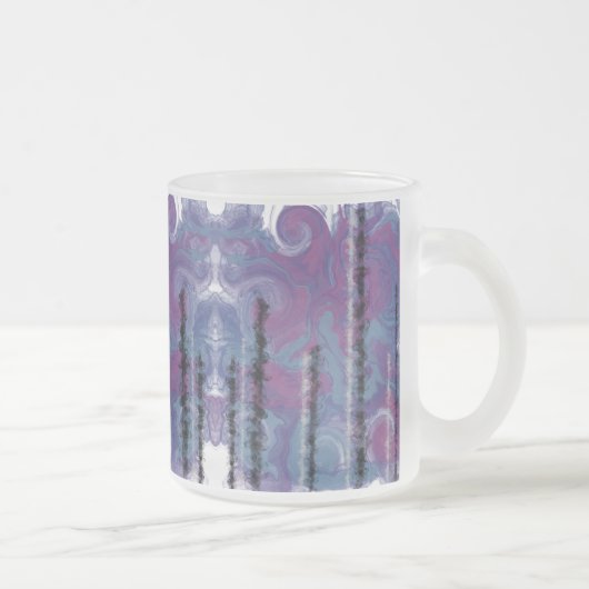 AJOのクリスタルタワーズ抽象芸術 フロストグラスマグカップ (右)