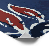 Ajrakhパターンとブロックプリントパターンとろうけつ染めp ポスター (角)