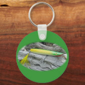 AJSポッパー「グリーングリーン」塩水魚釣りルアー キーホルダー (正面)