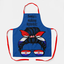 AJVAR恋人のエプロン。クロアチアの色。編集可能 エプロン