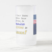 AKの生存! 22のozの曇らされたガラスのマグ フロストグラスビールジョッキ (中央)