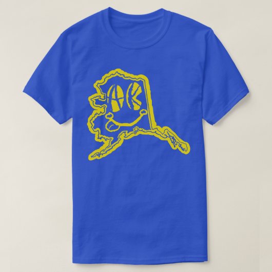 AKアイズアラスカグランジ笑顔顔黄 Tシャツ (デザイン正面)