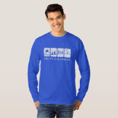 AK子供及び家族の大人の長袖のティー(青い) Tシャツ (正面フル)