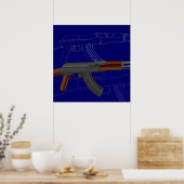 AK47設計図 ポスター (キッチン)