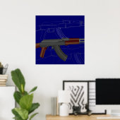 AK47設計図 ポスター (ホームオフィス)