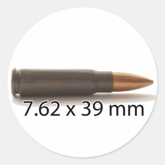 AK47 Ammo 7.62x39mmラウンドステッカー ラウンドシール (正面)