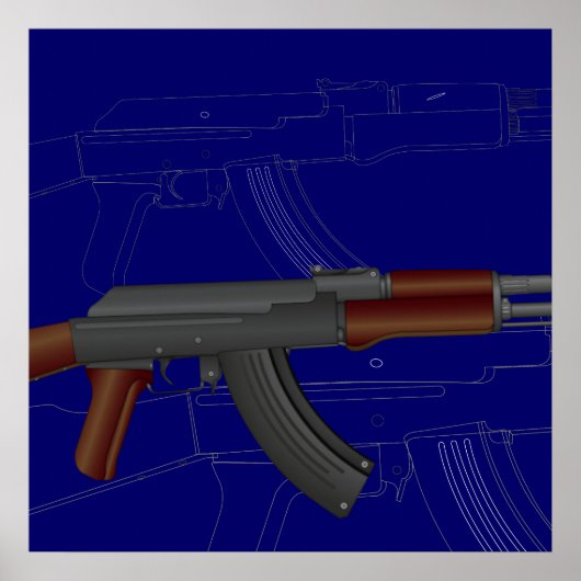 AK47 BluePrint ポスター (正面)