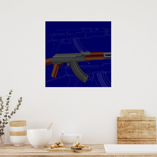 AK47 BluePrint ポスター (キッチン)