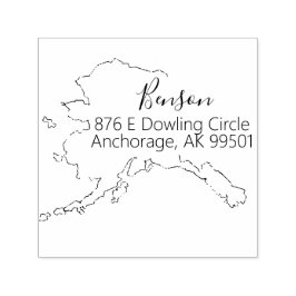 AK |アラスカ差出人住所スタンプ州 セルフインキングスタンプ