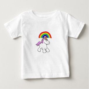 AK-ユニコーンおよび虹のワイシャツ ベビーTシャツ