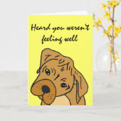 AK – 漫画おもしろいの犬が良いカードを得る カード (黄色い花)