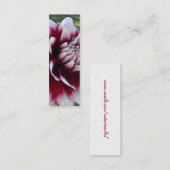 AK-赤と白のダリアのしおりの名刺 スキニー名刺 (正面/裏面)