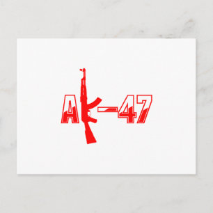AK-47 AKMアサルトライフルのロゴRed.png ポストカード
