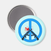 AK-47sと血液との和平サイン マグネット (正面/裏面)