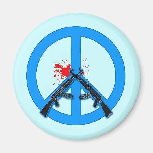 AK-47sと血液との和平サイン マグネット (正面)