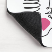 AKAピンク&グリーンラインアート マウスパッド (コーナー)