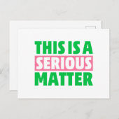 AKA Sorority 1908年の深刻な問題 ポストカード (正面/裏面)