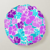 Akahaiのハワイのハイビスカスの熱帯花柄 ラウンドクッション (裏面)