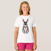 Akai Yokai Rabbit – Japanese Spirit Guardian in B Tシャツ (正面フル)