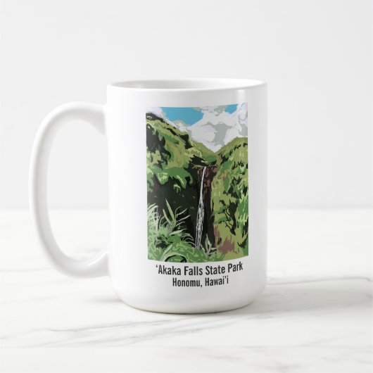 Akaka Falls Hawaii Waterfall Tropical Landscape  コーヒーマグカップ (左)