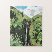 Akaka Falls Hawaii Waterfall Tropical Landscape  ジグソーパズル (縦)
