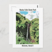 Akaka Falls Hawaii Waterfall Tropical Landscape  ポストカード (正面/裏面)