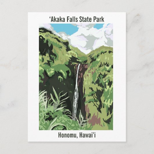 Akaka Falls Hawaii Waterfall Tropical Landscape  ポストカード (正面)