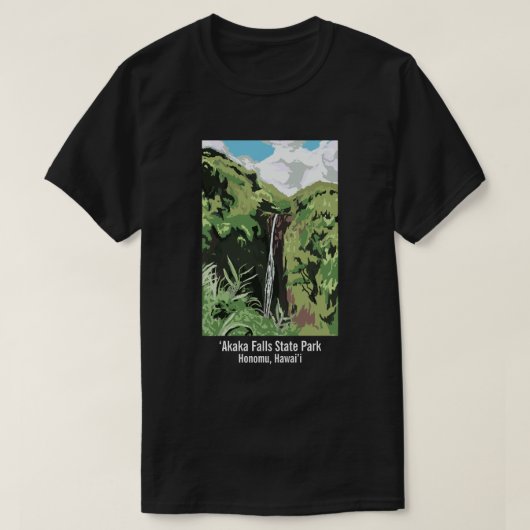 Akaka Falls Hawaii Waterfall Tropical Landscape  Tシャツ (デザイン正面)
