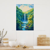 Akaka Falls State Park Watercolor Poster ポスター (キッチン)